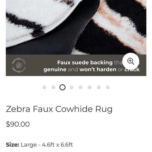 Native Zebra Print Faux Cowhide Rug - Picture 3 of 5